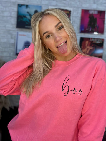 Neon Pink Boo Sweatshirt