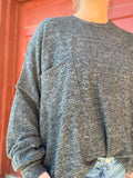 Brushed Melange Drop Shoulder Oversized Sweater