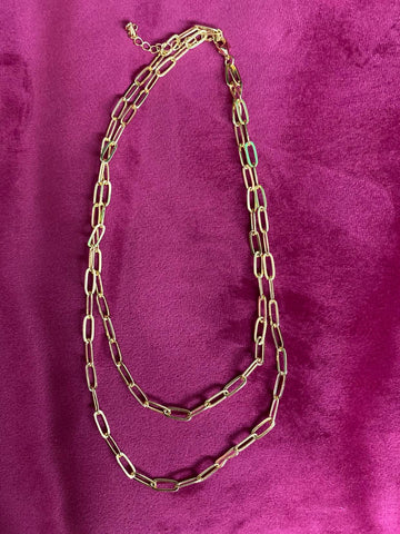 Gold Double Link Necklaces